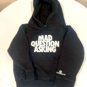 Kids Mad Question Asking Black Hoodie